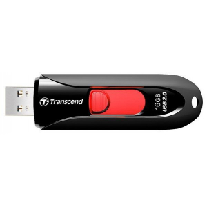  16GB USB2.0 Flash Drive Transcend "JetFlash  590", Black, Slider (R/W:18/6MB/s)