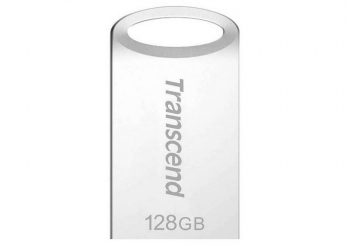 128GB USB3.1 Flash Drive Transcend "JetFlash 710S", Silver, Metal Case, Ultra-Slim (R/W:90/50MB/s)