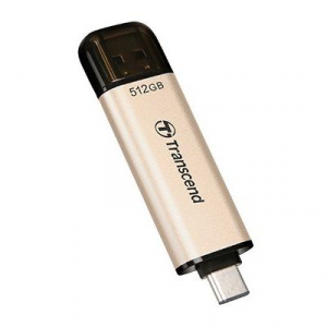  512GB USB3.1/Type-C Flash Drive  Transcend "JetFlash 930C", Gold, Classic Cap,OTG (R/W:420/400MB/s)