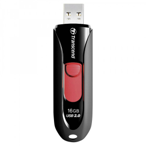  16GB USB2.0 Flash Drive Transcend "JetFlash  590", Black, Slider (R/W:18/6MB/s)