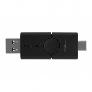  64GB USB3.2 Type-A/Type-C Flash Drive Kingston DataTraveler® Duo (DTDE/64GB), Black, Dual Slider