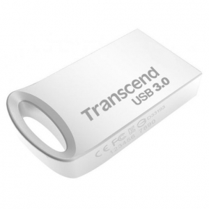 128GB USB3.1 Flash Drive Transcend "JetFlash 710S", Silver, Metal Case, Ultra-Slim (R/W:90/50MB/s)