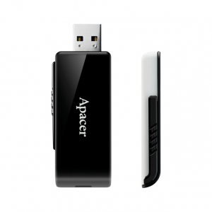  64GB USB3.1 Flash Drive  Apacer "AH350", Black/White, Slider (AP64GAH350B-1)