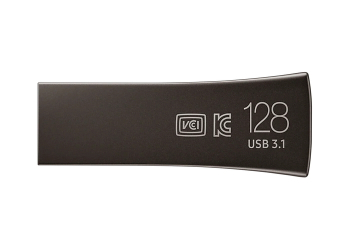 128GB USB3.1 Flash Drive Samsung Bar Plus "MUF-128BE4/APC", Grey, Metal Case (R:200MB/s)