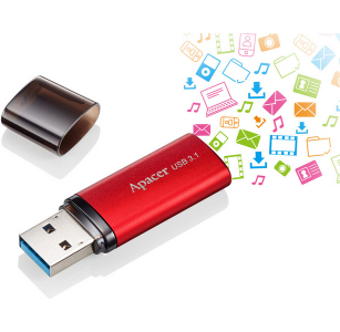  16GB USB3.1 Flash Drive  Apacer "AH25B", Sunrise Red, Matte Metal, Classic Cap (AP16GAH25BR-1)