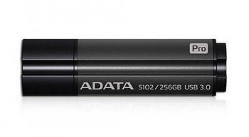 256GB  USB3.1 Flash Drive ADATA "S102 Pro", Titanium-Gray, Aluminum, Classic Cap (R/W:200/120MB/s)