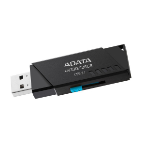 128GB  USB3.1 Flash Drive ADATA "UV330", Black, Plastic, Slider (R/W:90/40MB/s)