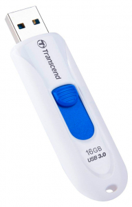  16GB USB3.1 Flash Drive Transcend "JetFlash  790", White, Slider (R/W:90/20MB/s)