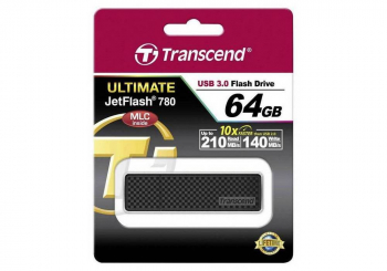  64GB USB3.1 Flash Drive Transcend "JetFlash 780", Black, Classic, Endurance MLC (R/W:210/140MB/s)