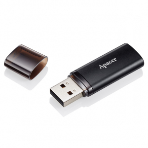  32GB USB3.1 Flash Drive  Apacer "AH25B",  Black, Matte Metal, Classic Cap (AP32GAH25BB-1)