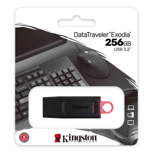 256GB  USB3.2 Flash Drive Kingston DataTraveler Exodia (DTX/256GB), Black, Plastic, Classic Cap