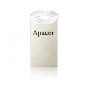  16GB USB2.0 Flash Drive Apacer "AH111", Silver-Crystal, Super-Mini, Metal, Capless (AP16GAH111CR-1)