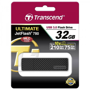  32GB USB3.1 Flash Drive Transcend "JetFlash 780", Black, Classic, Endurance MLC (R/W:210/75MB/s)