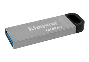 128GB USB3.2 Flash Drive Kingston DataTraveler Kyson, Silver, Metal Case, Key Ring (DTKN/128GB)