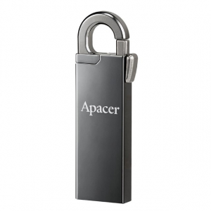  64GB USB3.1 Flash Drive Apacer "AH15A", Dark Gray, Metal, Keychain-Carabin, Capless (AP64GAH15AA-1)