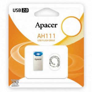  32GB USB2.0 Flash Drive Apacer "AH111", Silver-Blue, Super-Mini, Metal, Capless (AP32GAH111U-1)