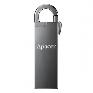  32GB USB3.1 Flash Drive Apacer "AH15A", Dark Gray, Metal, Keychain-Carabin, Capless (AP32GAH15AA-1)