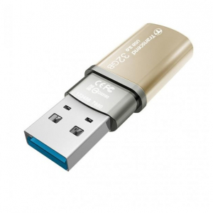 128GB  USB3.1 Flash Drive Transcend "JetFlash 820", Gold, Metal Case, Luxury Design (R/W:90/50MB/s)