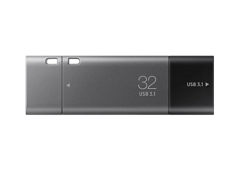  32GB USB3.1/Type-C Flash Drive Samsung Duo Plus "MUF-32DB/APC", Black-Grey, DUO Case (R:200MB/s)