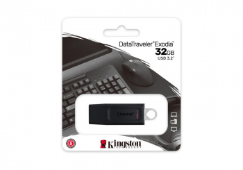  32GB USB3.2 Flash Drive Kingston DataTraveler Exodia (DTX/32GB), Black, Plastic, Classic Cap
