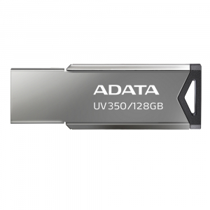 128GB USB3.1 Flash Drive ADATA "UV350", Silver, Metal Case, Slim Capless, Keychain (R/W:60/30MB/s)