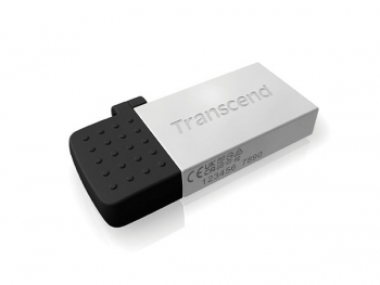  64GB USB2.0/Micro-USB Flash Drive Transcend "JetFlash 380", Silver, Metal Case,OTG (R/W:20/10MB/s)
