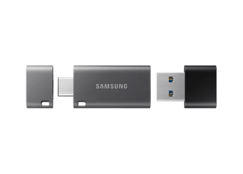  64GB USB3.1/Type-C Flash Drive Samsung Duo Plus "MUF-64DB/APC", Black-Grey, DUO Case (R:200MB/s)