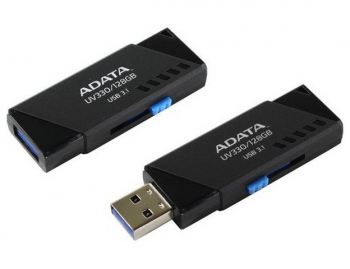 128GB  USB3.1 Flash Drive ADATA "UV330", Black, Plastic, Slider (R/W:90/40MB/s)