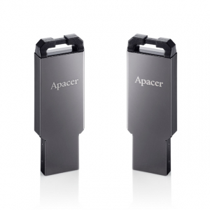  16GB USB3.1 Flash Drive  Apacer "AH360", Black Nickel, Slim Metallic, Capless (AP16GAH360A-1)