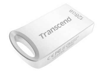 128GB USB3.1 Flash Drive Transcend "JetFlash 710S", Silver, Metal Case, Ultra-Slim (R/W:90/50MB/s)