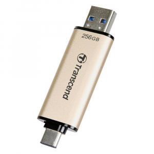  256GB USB3.1/Type-C Flash Drive  Transcend "JetFlash 930C", Gold, Classic Cap,OTG (R/W:420/400MB/s)