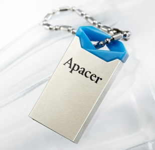  32GB USB2.0 Flash Drive Apacer "AH111", Silver-Blue, Super-Mini, Metal, Capless (AP32GAH111U-1)