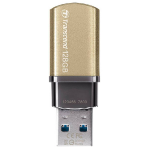 128GB  USB3.1 Flash Drive Transcend "JetFlash 820", Gold, Metal Case, Luxury Design (R/W:90/50MB/s)