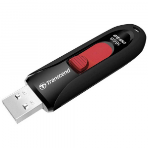  16GB USB2.0 Flash Drive Transcend "JetFlash  590", Black, Slider (R/W:18/6MB/s)