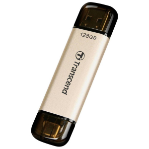 128GB USB3.1/Type-C Flash Drive  Transcend "JetFlash 930C", Gold, Classic Cap,OTG (R/W:420/400MB/s)