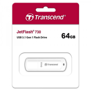  64GB USB2.0 Flash Drive Transcend "JetFlash  370", White, Classic Cap (R/W:20/10MB/s)