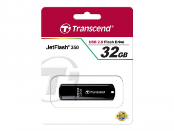  32GB USB2.0 Flash Drive Transcend "JetFlash  350", Black, Classic Cap (R/W:18/8MB/s)