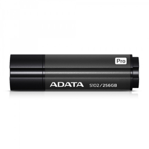 256GB  USB3.1 Flash Drive ADATA "S102 Pro", Titanium-Gray, Aluminum, Classic Cap (R/W:200/120MB/s)