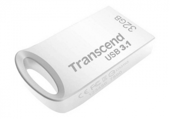  32GB USB3.1 Flash Drive Transcend "JetFlash 710S", Silver, Metal Case, Ultra-Slim (R/W:90/20MB/s)