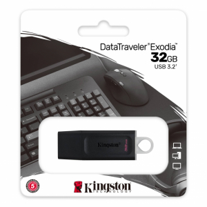  32GB USB3.2 Flash Drive Kingston DataTraveler Exodia (DTX/32GB), Black, Plastic, Classic Cap