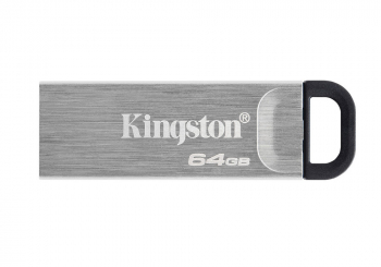  64GB USB3.2 Flash Drive Kingston DataTraveler Kyson, Silver, Metal Case, Key Ring (DTKN/64GB)