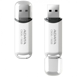  16GB USB2.0 Flash Drive ADATA "C906", White, Plastic, Classic Cap (R/W:18/6MB/s)