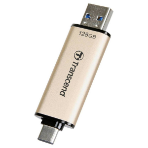  128GB USB3.1/Type-C Flash Drive  Transcend "JetFlash 930C", Gold, Classic Cap,OTG (R/W:420/400MB/s)