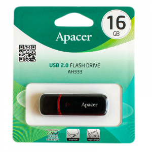  16GB USB2.0 Flash Drive  Apacer "AH333", Black, Classic Cap (AP16GAH333B-1)