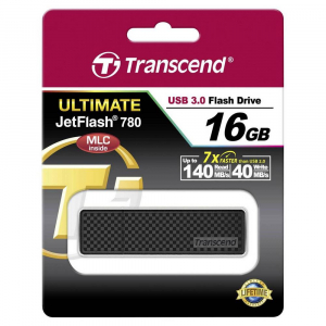  16GB USB3.1 Flash Drive Transcend "JetFlash 780", Black, Classic, Endurance MLC (R/W:140/40MB/s)