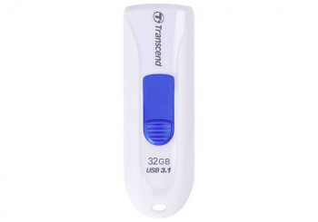  32GB USB3.1 Flash Drive Transcend "JetFlash  790", White, Slider (R/W:90/25MB/s)