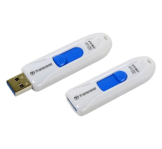  32GB USB3.1 Flash Drive Transcend "JetFlash  790", White, Slider (R/W:90/25MB/s)