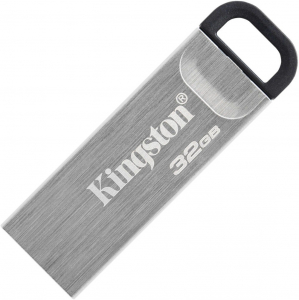  32GB USB3.2 Flash Drive Kingston DataTraveler Kyson, Silver, Metal Case, Key Ring (DTKN/32GB)