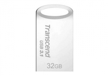  32GB USB3.1 Flash Drive Transcend "JetFlash 710S", Silver, Metal Case, Ultra-Slim (R/W:90/20MB/s)