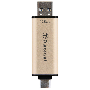  128GB USB3.1/Type-C Flash Drive  Transcend "JetFlash 930C", Gold, Classic Cap,OTG (R/W:420/400MB/s)